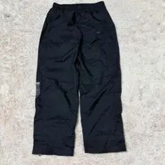 00s archive nike wide nylon pants y2k 黒 Vintage Y2K Nike Baggy Track Pants Black Full Zip Swoosh | eBay