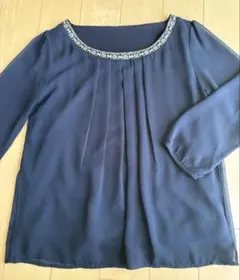 【お洒落】ナチュラルビューティー七分袖 ビーズ装飾☆S