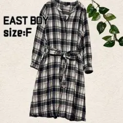 EAST BOY チェック シャツワンピース F