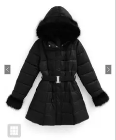 ベルト付きファーAラインダウンコート[kd79] GRL グレイル