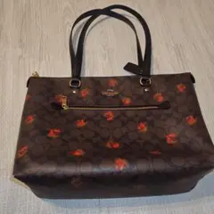 美品 コーチ　ギャラリー　フローラル　トートバッグ　A4　大容量
