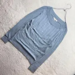 ☆プロポーションボディドレッシング/2/青/長袖ニット/ケーブル編み/秋冬