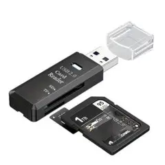 USB2.0 SD/microSD 2in1 カードリーダー／ブラック