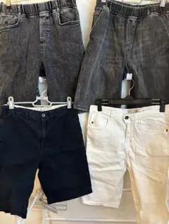 ZARA, GAP☆ハーフパンツ4点 グレー白紺 ウエストゴム