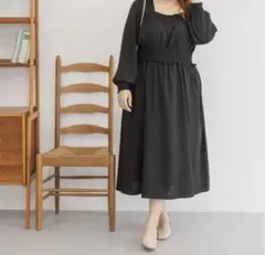 CLETTEオリジナル★シャーリング使いギャザーワンピース クレット