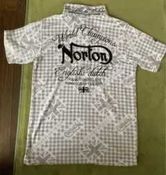 Norton 総刺繍 白 半袖 ポロシャツ XXL 大きいサイズ ビッグロゴ