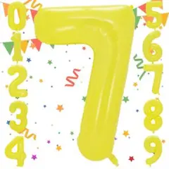 数字 バルーン 40インチ イエロー 誕生日 風船 バースデー 飾り7
