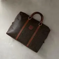 セリーヌ CELINE PVC レザー ビジネスバッグ マカダム柄 ブラウンのサムネイル