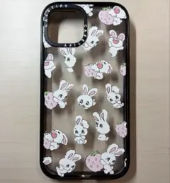 CASETiFY iPhone15ケース ウサギ イチゴ柄