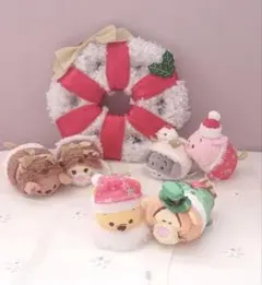 2016ディズニー購入 ツムツムぬいぐるみクリスマスリース タグ付き