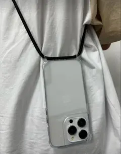 iPhone14proケース　透明　紐付き 長さ調節可能　落下防止　クロスボディ