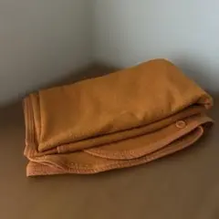 オレンジ フリース ブランケット ボタン付き