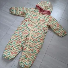 動物柄ロンパース 100cm 耳付きフード　スノーウェア　スキーウェア