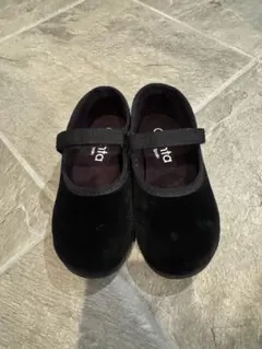 Cienta ベルクロ シューズ ベロア ブラック 25