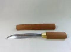 模造刀 　短刀　鞘付　長さ約32cm　時代劇　演芸　木目のサムネイル