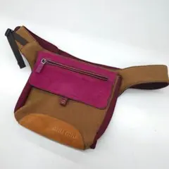 【極希少★美品】miumiu ボディバッグ ウエストポーチ  マテラッセ ミュウ ミュウ(Miu Miu)ミュウ ミュウ MATELASSE マテラッセ