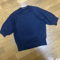 【23区】洗えるラメニットTネイビー系32超美品のサムネイル