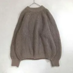 ミラオーウェン モヘヤ混 ニット 長袖 オーバーサイズ シャギー ブラウン 0
