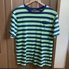 POLO RALPH LAUREN XL Tシャツ 緑と青のストライプ