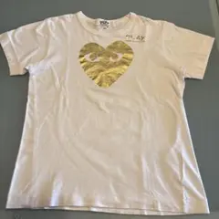 PLAY COMME des GARÇONS ゴールドハート Tシャツ Lのサムネイル