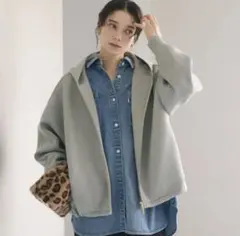 green label relaxing ダンボールジップフーディ グレー