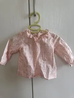 Bonpoint ピンク フリル付き シャツ 12m