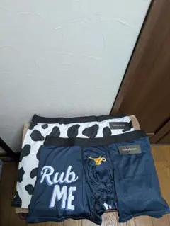 CathyKezian メンズボクサー 牛柄＆英字XL