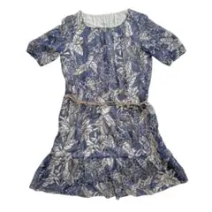 7-IDconcept. 総柄シフォンワンピース 付属ベルト付 38/Mのサムネイル