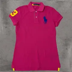 美品平成ギャル POLO RALPH LAUREN ビックポニーピンクポロシャツ