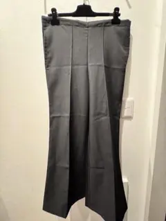 Satin baggy flare pants Black