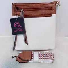 a-fua 斜め掛け かばん 多収納 バイカラー 太ベルト ジャガード2way