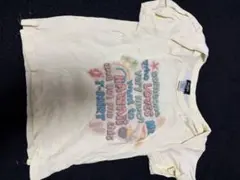 クリーム色 グラフィックプリント Tシャツ