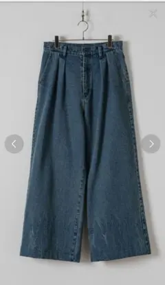 ダークブルー ワイドデニムパンツ