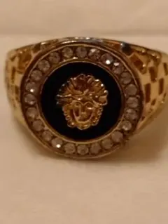 16号 メデューサ ゴールド系✕ブラック リング 指輪