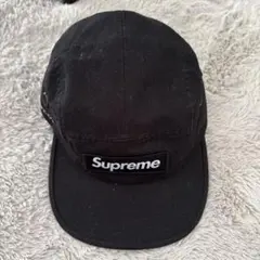 Supreme ブラック フラットバイザーキャップ