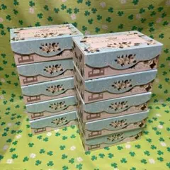 フタ付きペーパーボックス　ブルー　10個セット