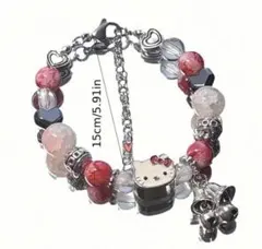ハローキティ ブレスレット チャーム付き レディース ピンク シルバー かわいい