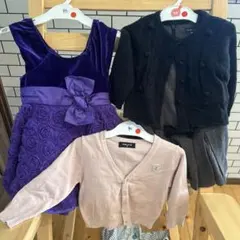 COMME CA ISM カーディガン 90cm 、BeBe、ドレス3点セット