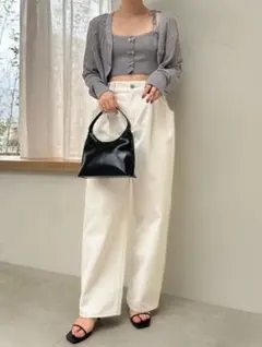 snidel 新品タグ付き　タックワイドデニムパンツ ホワイト