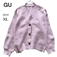 GU ジーユー パフィータッチパフスリーブ カーディガン 長袖 ライラック XL