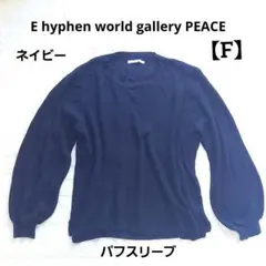 E hyphen world gallery ネイビー 長袖ニットセーター F