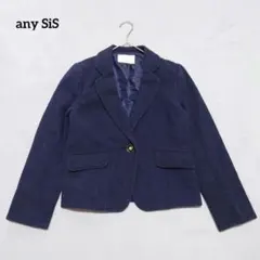 ANY SIS ネイビー テーラードジャケット UVカット・アンチピリング・洗える】ウーステッドエステル