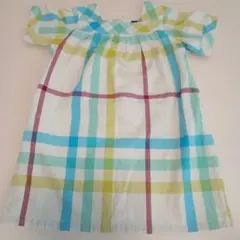 バーバリーロンドン120A半袖ワンピースチェック裏地付き