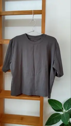 美品／無印良品 婦人 涼感ＵＶカットクルーネックワイド半袖Ｔシャツ グレー Mのサムネイル