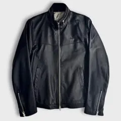 美品 軽量 シップス 羊革 ライダースジャケット ブラック 黒 本革 レザー