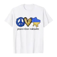 t91新品 送料込み LOVE＆PEACE ウクライナ プリント Tシャツ