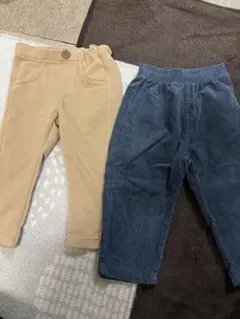 コーデュロイパンツ 2点セット ベージュ・ネイビー