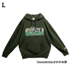 UnitedAthleさかがみ家スウェットパーカープルオーバー犬いぬプリントロゴ
