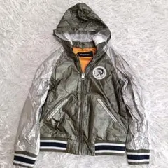 DIESEL ディーゼル メタリック切替 フードブルゾン カーキ　キッズ　140