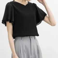 【新品タグ付】ハニーズ ハニさら・接触冷感ハートネックトップス M ブラック
